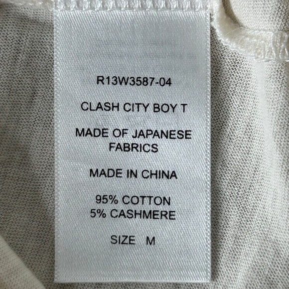 R13 Clash City Rockers Graphic Print Top Cotton Cashmere Blend Size Med - Picture 9 of 12